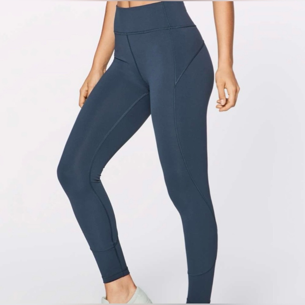 Lululemon In Motion 7/8 Leggings 8 Slate Gray/Blue